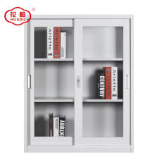 Dois porta de correr de vidro meia altura armário de armazenamento bookshelf